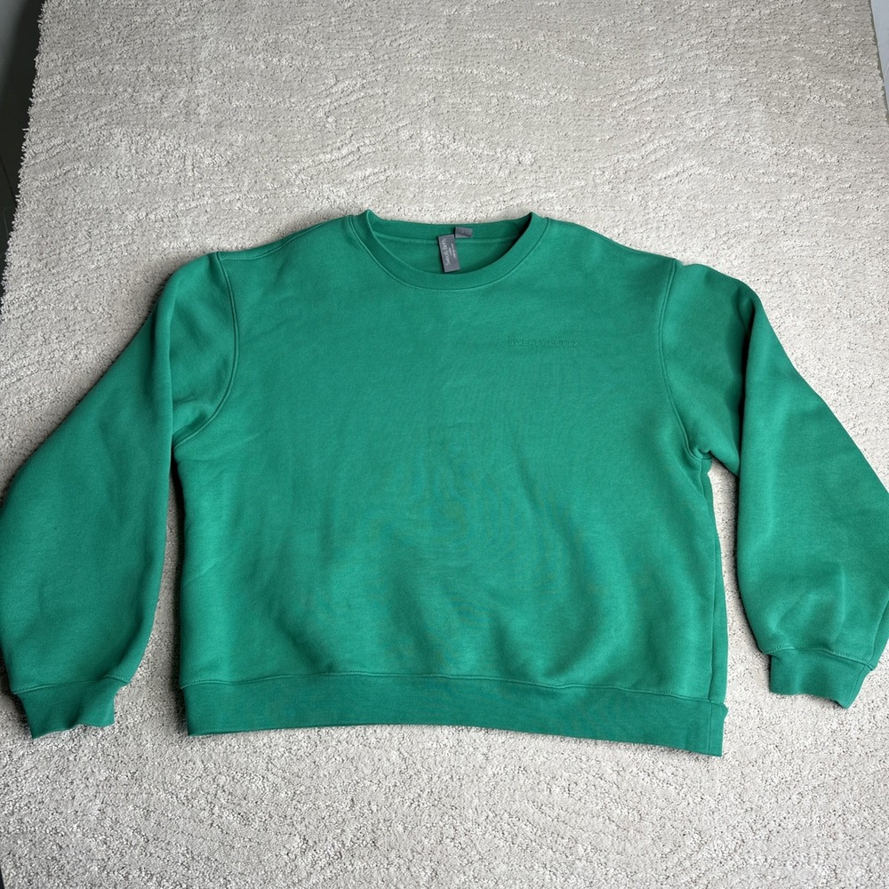 Women's Sweaty Betty Small Green Crewneck Pullover‎ Sweater Comfy Gym Casual - Picture 2 of 7